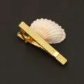 Pisa corbatas dorado con diseño de cuadrícula para hombres, elegante accesorio de traje. - Estilo de Textura de Cuadrícula Densa (New908领带夹)