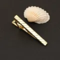 Pinza de corbata clásica de metal dorada para hombres traje de negocios accesorios de moda - Estilo de Metal Diagonal (New801领带夹)