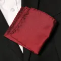 Pochette de costume jacquard rouge pour homme mouchoir formel mariage poitrine élégant chic - Style en Sergé Fin Rouge Foncé