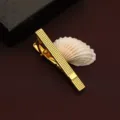 Classic gold tie clip with textured grid design, elegant men's business suit accessory. - New908 (LDJXK01) / Gold