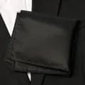 Men's classic black pocket square formal suit handkerchief with herringbone texture accessory - Black Rippled Style