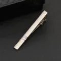 Minimalist metal tie clip for men, elegant silver tone business suit accessory variant. - Simple Striped Decoration Style (LDJ106)