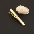 Elegante pasador de corbata dorado para hombre traje de negocios ropa formal accesorio metal - Estilo de Metal de Sarga Refinado (New805领带夹)