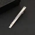 Minimalist silver metal tie clip for men, elegant formal business suit accessory pin style. - Silver Streamlined Decoration Style (Silver Streamlined)