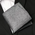 Men's silver metallic pocket square, elegant polyester suit handkerchief for formal business. - Starry Sky Gray Style