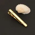 Pasador de corbata dorado para hombre negocios moda metal diseño minimalista accesorio. - Estilo de Línea Biselada Minimalista (New809领带夹)