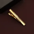 Minimalist gold tie clip for men, elegant business formal wear accessory with diagonal pattern. - New805 (LDJXK01) / Gold
