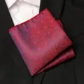 Pochette de costume jacquard rouge et bleu pour homme, élégant mouchoir formel pour mariage. - Style à Pois Dégradé Rouge et Bleu
