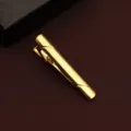 Minimalist golden tie clip for men, elegant metallic accessory for formal business suits. - New809 (LDJXK01) / Gold