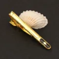 Alfiler de corbata dorado para hombre negocios traje formal esmalte negro concha prop - Estilo de Diamante de Pegamento de Goteo Negro (New507领带夹)
