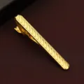 Gold tie clip for men, stylish striped metal tie pin for business formal suits and daily wear. - New505 (LDJXK01) / Gold