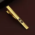 Gold tie clip for men business formal wear simple stylish metal tie bar pin accessory - New506 (LDJXK01) / Gold