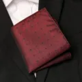 Élégante Pochette de Costume pour Homme Rouge en Jacquard à Pois Style Variante A - Style Jacquard à Points Bordeaux