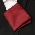 Pochette de costume rouge en jacquard pour homme mariage marié blazer accessoire élégant. - Style Jacquard à Mailles Bordeaux Gentleman