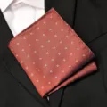 Homme texture jacquard pochette de costume mariage mariee mouchoir accessoire. - Style Jacquard Marron Rouge Café Italien