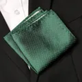 Green polka dot pocket square detail, stylish mens formal suit accessory handkerchief. - Emerald Green White Polka Dot Style / 1 Piece