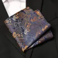 Men blue paisley pocket square suit handkerchief formal pocket accessory chest towel - Royal Blue Paisley Style / 1 Piece