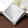 Pezzuola da taschino uomo motivo spina di pesce argento, elegante fazzoletto da giacca formale. - Fazzoletto da Taschino / Texture Grigio Chiaro