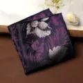 Taschino da uomo retrò viola con motivo a foglia, elegante fazzoletto in seta. - Fazzoletto da Taschino / Elfo della Notte Viola
