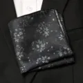 Pochette de Costume Retro a Fleurs pour Homme Mouchoir de Poche Mariage Fete Tuxedo - Fleur de Sombr Bleu Encre