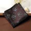 Taschino da uomo vintage con motivi floreali marrone scuro fazzoletto da giacca elegante - Fazzoletto da Taschino / Fiore Sommerso Marrone Scuro