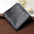 Fazzoletto da taschino da uomo motivo spina di pesce rétro moda vintage fazzoletto elegante. - Fazzoletto da Taschino / Trifoglio Oro Blu Notte