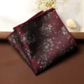 Pochette da taschino uomo vintage floreale rosso scuro fazzoletto elegante chic - Fazzoletto da Taschino / Fiore Sommerso Bordeaux