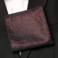 Pochette de costume vintage paisley pour homme, mouchoir rétro pour poche de veste. - Paisley Rouge Brun