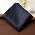 Taschino da uomo blu scuro con motivo geometrico per abito elegante stile vintage - Fazzoletto da Taschino / Blu Profondo a Righe