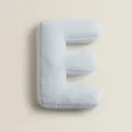 Light Blue Letter E Plush Pillow Fluffy Sherpa Stuffed Cushion Living Room Sofa Decor - Letter E