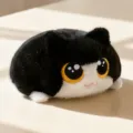 Adorable gato de peluche regordete negro y blanco, muñeca de gatito suave para aliviar estrés. - 15cm / Vaca