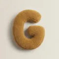 Brown sherpa letter G decorative throw pillow soft plush cushion for modern home sofa decor - Letter G