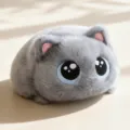 Peluche gato gris rechoncho, variante muñeca antiestrés gatito, material suave y peludo. - 15cm / Gato Gris