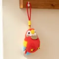 Lindo loro de peluche llavero, colgante de ave de peluche colorido para bolsos, suave - Dijes / Loro Rojo