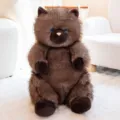 Fluffy brown cat plush toy cute stuffed animal soft kitty doll birthday gift for kids - 28cm / Dark Brown