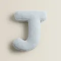 Soft fleece letter J throw pillow decorative plush cushion for cozy home sofa and bedroom decor. - Letter J