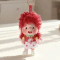 Cute exploding hair freckle doll plush keychain, soft toy pendant with cute dress and bag. - Red Curly Hair Doll