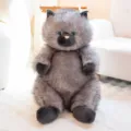 Fluffy grey cat plush toy cute kitten stuffed animal soft doll ideal birthday gift choice - 28cm / Gray