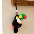 Llavero de peluche de tucán lindo con correa colgante, muñeca de pájaro de peluche suave para bolso. - Dijes / Tucán