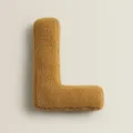 Cozy sherpa fleece letter L throw pillow, soft decorative sofa cushion for home decor. - Letter L