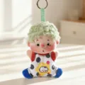 Cute green curly hair freckled doll plush keychain cute bag pendant variant accessory. - Green Curly Hair Bean Bag