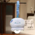 Blue plush night light pendant with hanging strap and glowing bottom bulb for room decor. - Jellyfish