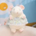 Simpatico peluche topo con vestito floreale, morbida bambola regalo per bambini e ragazze. - Vestito Blu / 18cm / Blu