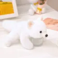 Cute white plush fox toy desktop companion soft stuffed animal doll nice gift for kids and friends - White Bear