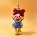 Cute plush doll keychain, fluffy red hair girl pendant, soft stuffed toy bag charm item. - Doll-Red