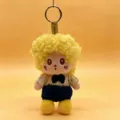 Fluffy curly hair plush doll keychain cute pendant toy backpack accessory gift for kids - Doll-Golden