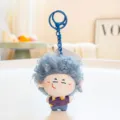 Fluffy plush doll keychain cute blue curly hair afro girl pendant bag ornament variant. - Sleep King