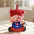 Cute red hair curly doll plush keychain cute cartoon bag pendant charm fluffy toy gift - Naonao - Red Hair Girl
