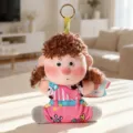 Cute curly hair plush doll keychain, soft cartoon figure pendant bag accessory ornament - Naonao - Brown Hair Girl