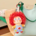 Cute fluffy red hair doll keychain plush bag pendant cute girl toy key ring accessory - Red Berry